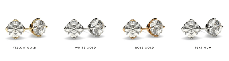 Diamond Stud Earrings - Metals